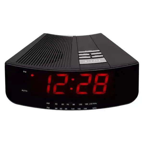 Logik FM/AM Digital Alarm Clock Radio LCRAN12 - Black