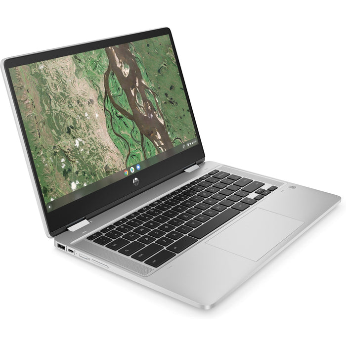 HP Chromebook x360 14" 2 in 1. Intel Pentium Silver, 64 GB eMMC, Silver 14b-cb0500na, 4J6G0EA#ABU, 196068793845 -Techedge