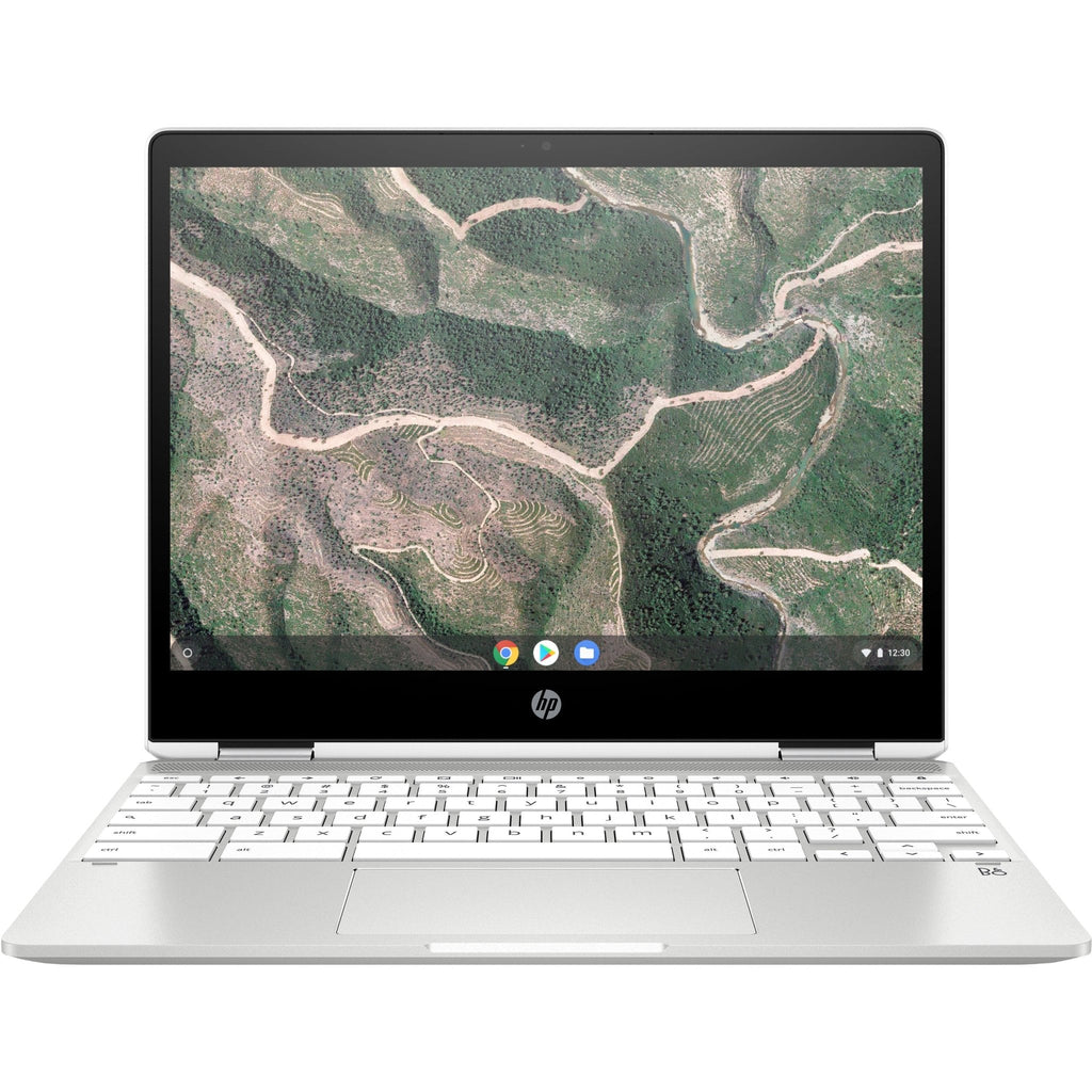 HP 12b Chromebook x360 12" 2 in 1 - Intel Celeron, 64GB eMMC, Silver/White 12b-ca0500na, 8RR92EA#ABU, 194441915549 -Techedge