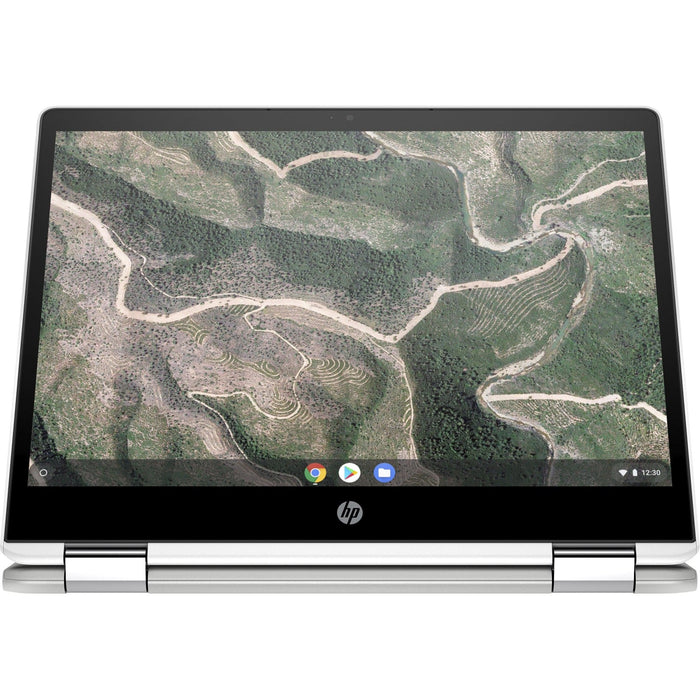 HP 12b Chromebook x360 12" 2 in 1 - Intel Celeron, 64GB eMMC, Silver/White 12b-ca0500na, 8RR92EA#ABU, 194441915549 -Techedge