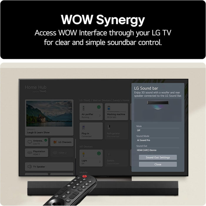 LG LGUS20A Bluetooth All-in-One Soundbar, Black