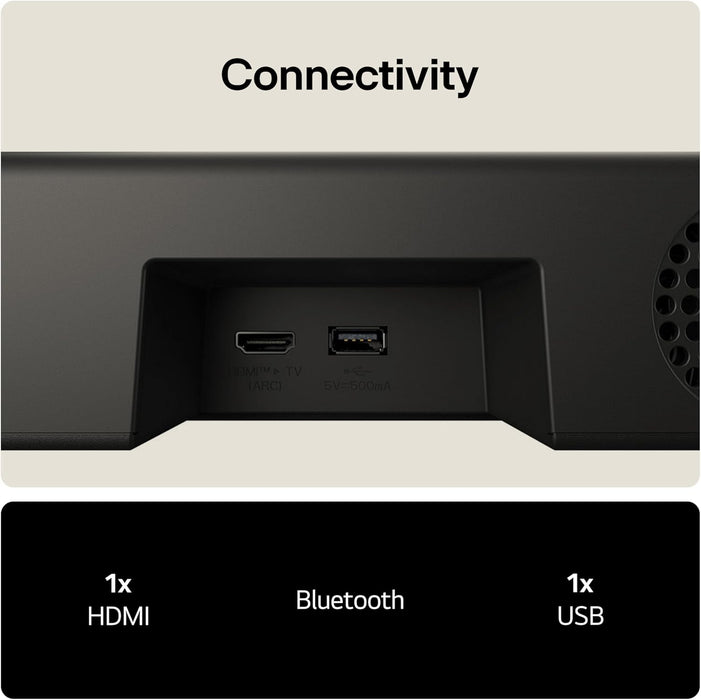 LG LGUS20A Bluetooth All-in-One Soundbar, Black