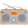 Logik Portable DAB+/FM Radio with Alarm. Silver & Wood finish - L55DAB15, L55DAB15, 5017416520416 -Techedge