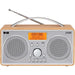 Logik Portable DAB+/FM Radio with Alarm. Silver & Wood finish - L55DAB15, L55DAB15, 5017416520416 -Techedge
