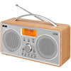 Logik Portable DAB+/FM Radio with Alarm. Silver & Wood finish - L55DAB15, L55DAB15, 5017416520416 -Techedge