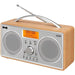 Logik Portable DAB+/FM Radio with Alarm. Silver & Wood finish - L55DAB15, L55DAB15, 5017416520416 -Techedge