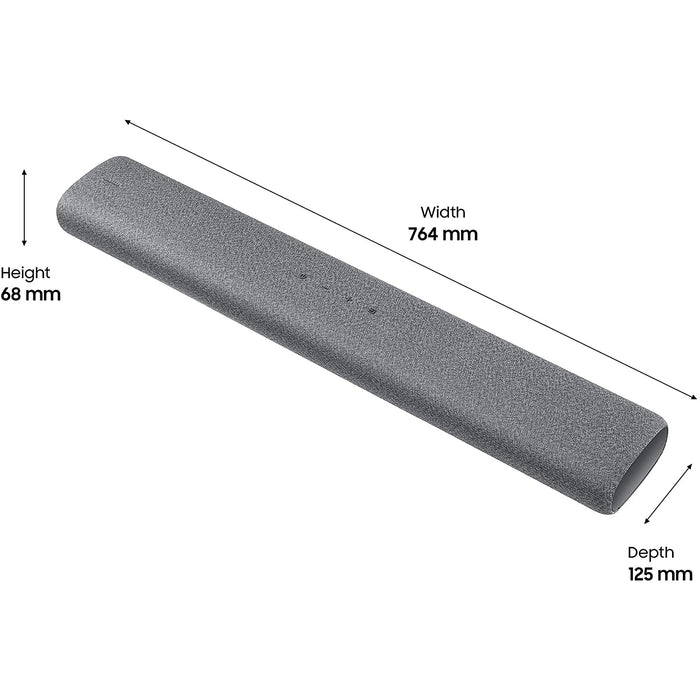 Samsung HW-S50A Bluetooth All-In-One Compact TV Soundbar, Grey, HW-S50A/OB, 8806092156999 -Techedge